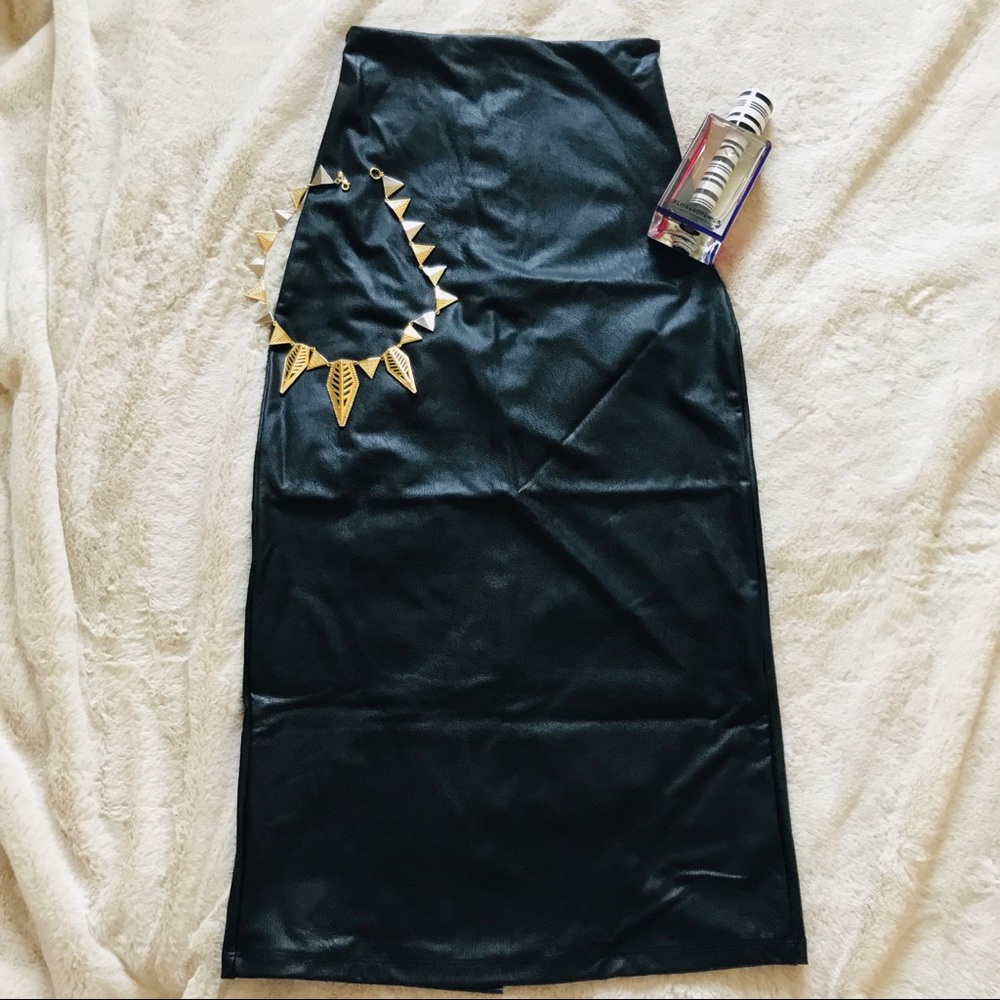 Commando High Waisted Faux Leather Midi Skirt